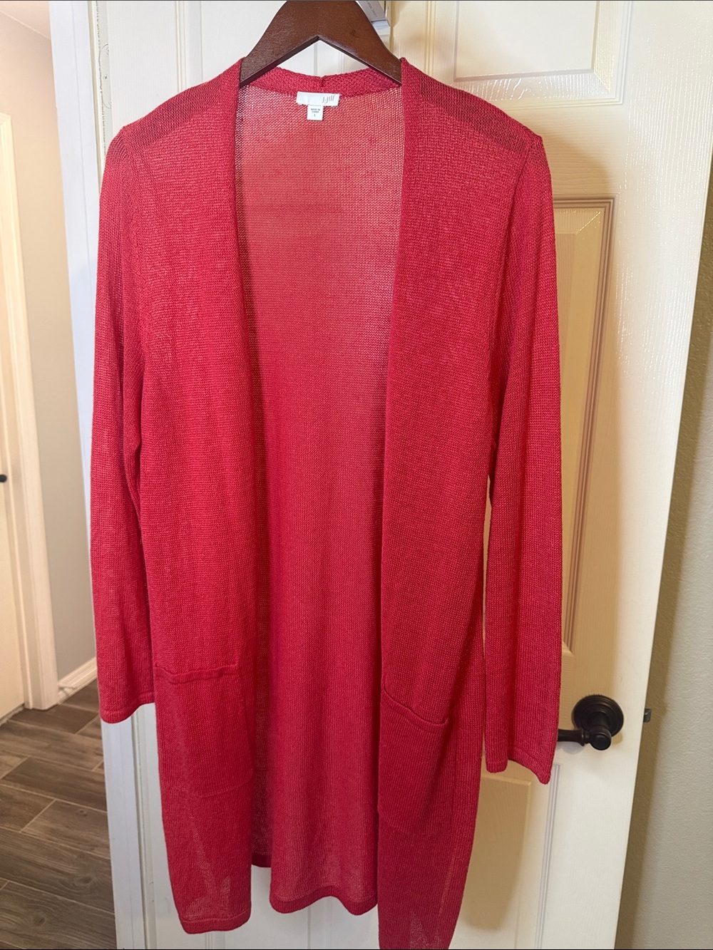 J. Jill Rubarb Open-Front Linen Blend Cardigan